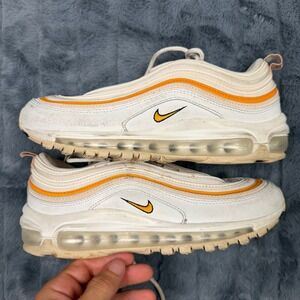Nike Air Max 97 Women 8 White Orange DQ8594-001 Ripple Design Running Shoes